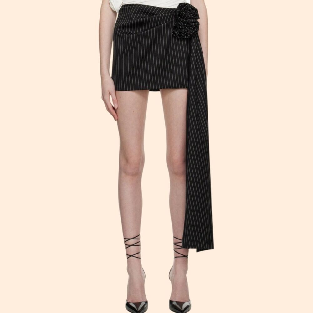 Magda Butrym Black Sash Mini Skirt